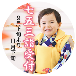 七五三詣受付９月下旬より１１月下旬